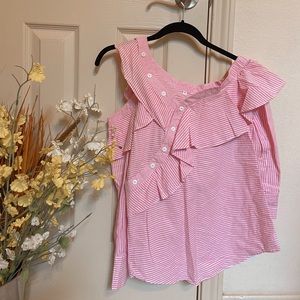 She-In ruffle one shoulder blouse